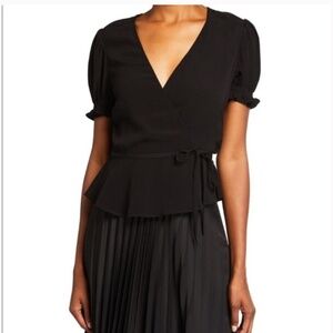 DVF black wrap blouse